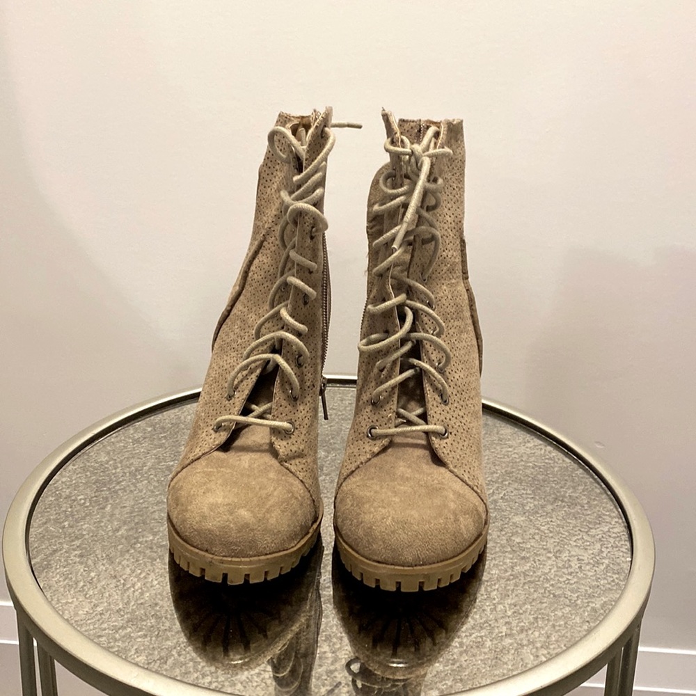 Beige booties